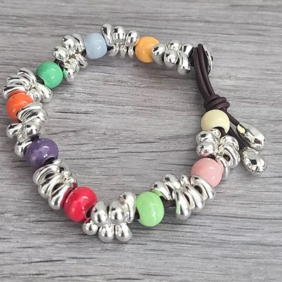 Bohemian Bracelect • DESTINY • Silver plated and multicolored glass beads - Picture 2 of 14